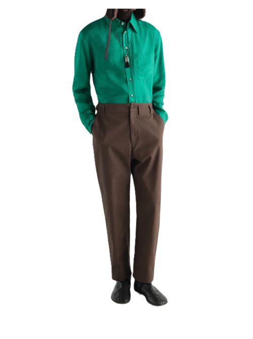 Tapered pants in heavy cotton twill Lemaire | PA1342LF1452BR489 CHOCOLATE
